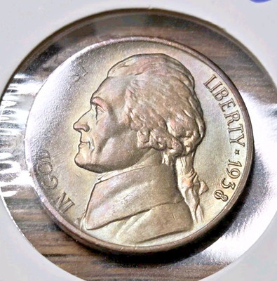 1938-D Jefferson Nickel FULL STEPS FS GEM BU PQ Die Tilt Strong Strike Lustrous