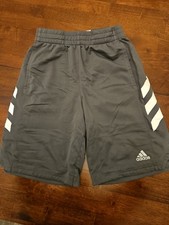 Adidas Boys Grey Athletic Shorts Size M With Pockets