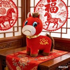 Year of The Horse 2026 Plush,Funny Crying Horse Plushie Figurine 