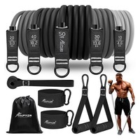 FitnessbäNder Set WiderstandsbäNder Krafttraining Yoga Pilates 5 Stufen 150Lb