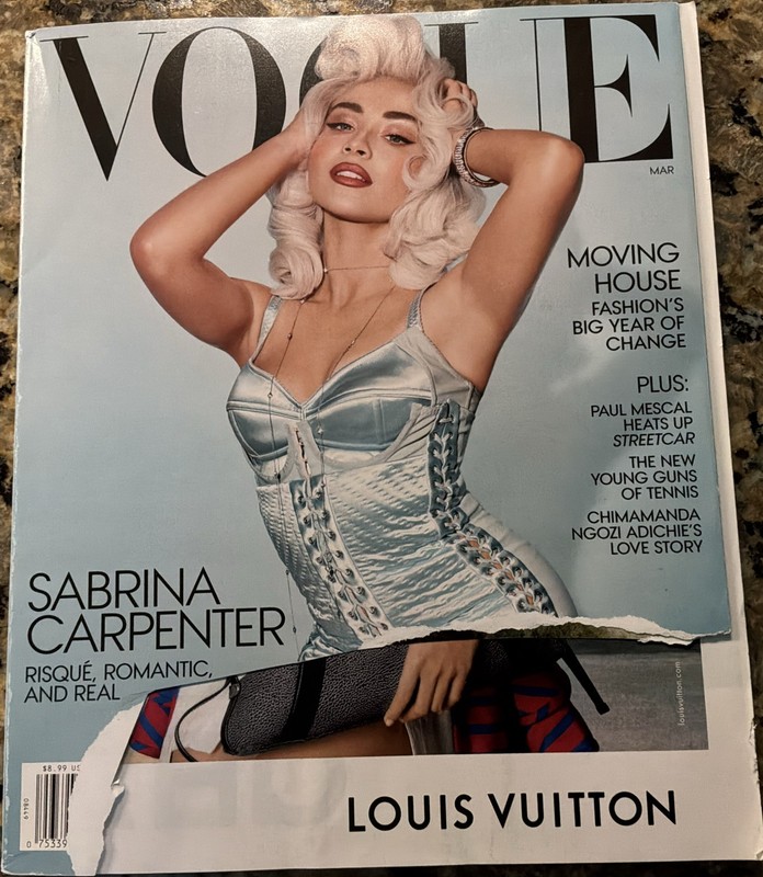Vogue March 2025 Issue Sabrina Carpenter Cover Illustrated English Fashion