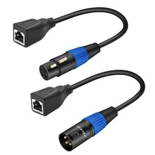 3 Pin XLR to RJ45 Adapter 1 Pair, RJ45 to XLR DMX Cable, for DMX-CON Controller