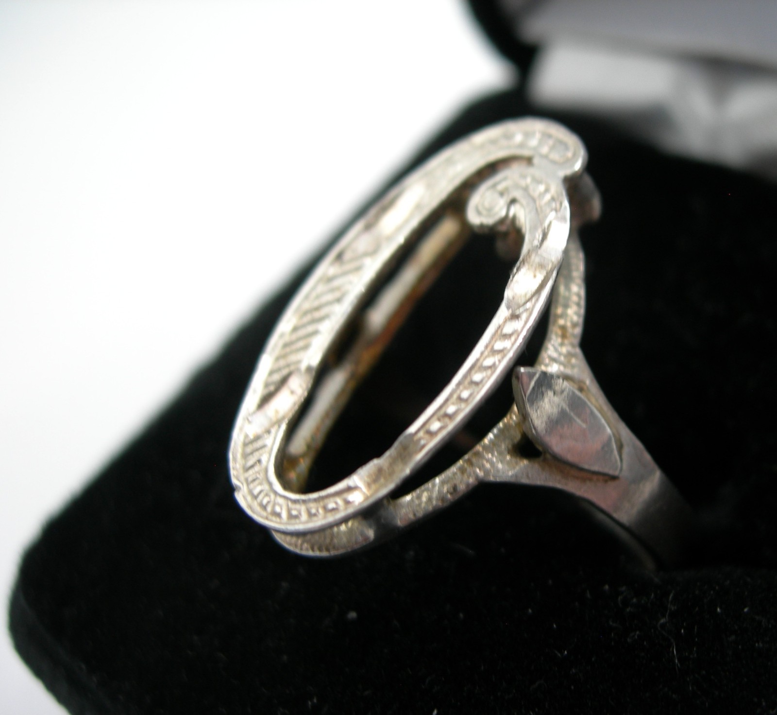 Vintage 925 Sterling Silver Cursive Script Ring *… - image 3