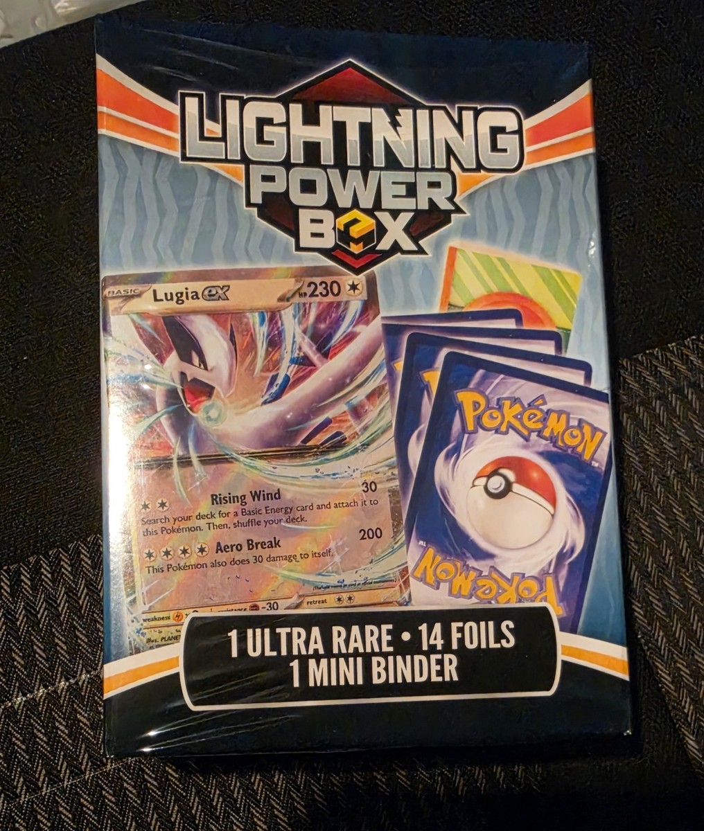 New Sealed Pokemon Lightning Power Box 1 Ultra Rare 14 Foils 1 Mini Binder
