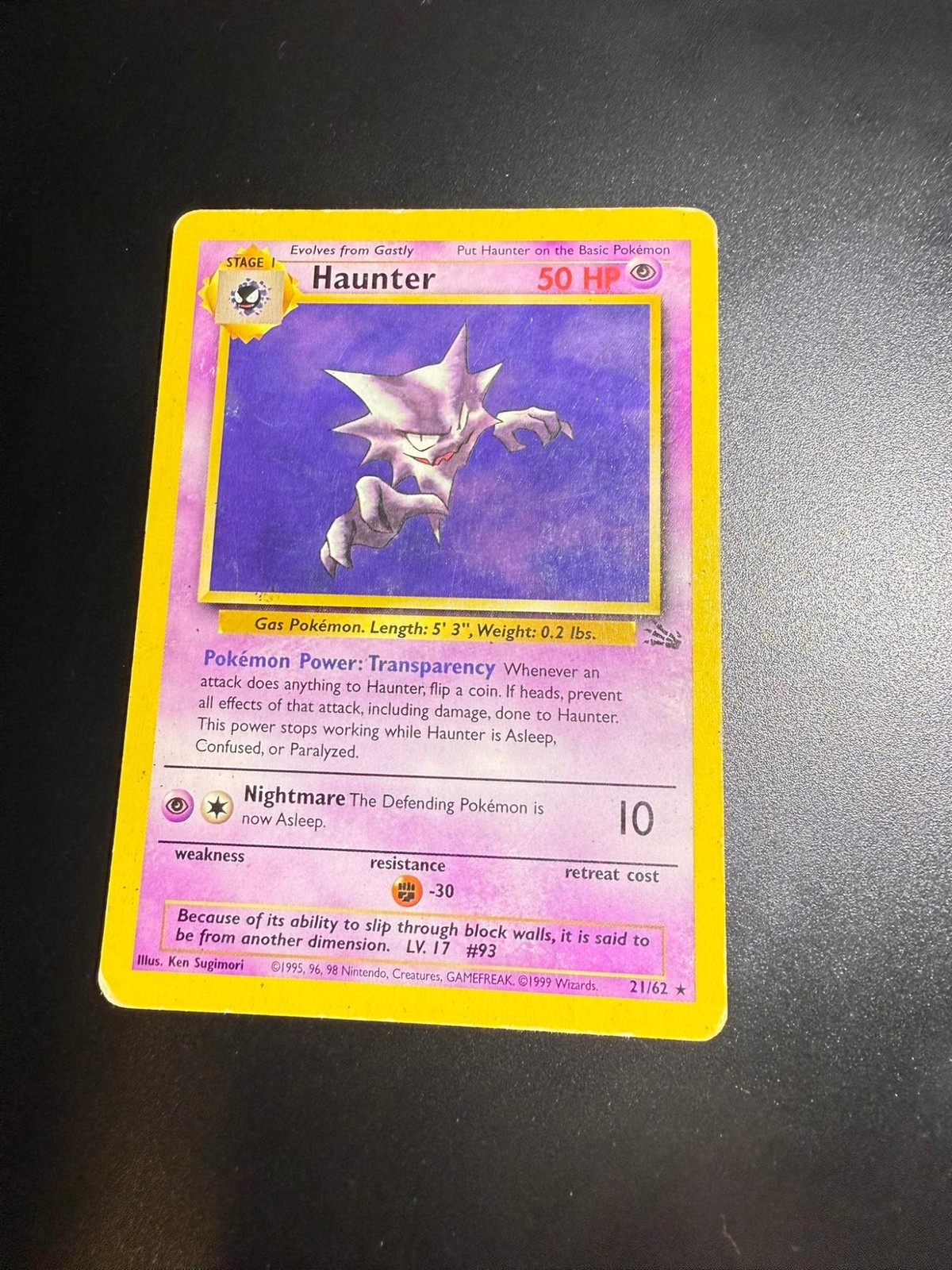1995 haunter pokemon card (6) prevent all effects of that attack Some of my favorite spooky