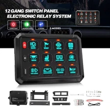 12V 24V Car 12-Gang RGB Switch Panel Led Work Light Bar Switch Box Control Set