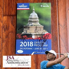 TIGER WOODS Autograph 2018 Quicken Loans PTC POTOMAC Program Signed * JSA