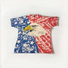 Single Stitch USA Patriotic Bald Eagle Tee T Shirt Adult XL America Fotl Best