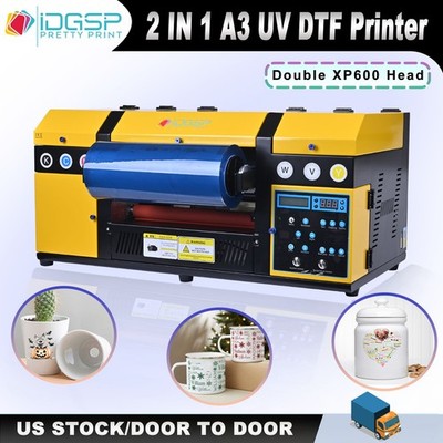 A3 UV DTF printer dual XP600 nozzle clear transfer adhesive printing A/B film