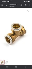 Polypipe Barrier Pipe Fitting 25mm x 25mm Polyguard brass equal tee
