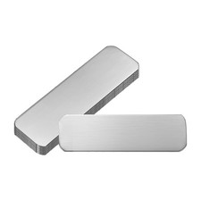 6Pcs Blank Name Plates, 2 x 0.6" Brushed Engraved Plate, Silver