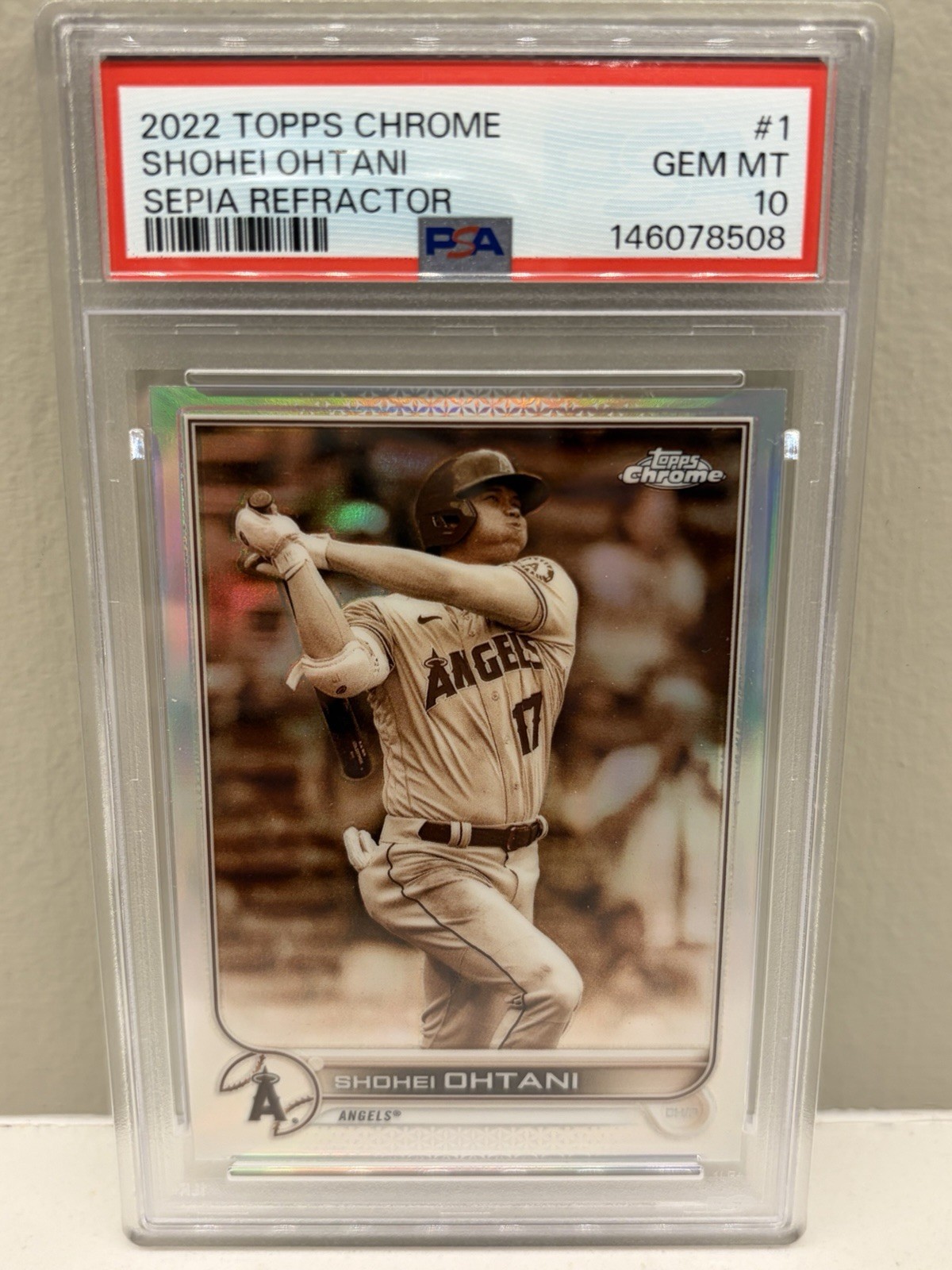 2022 Topps Chrome Shohei Ohtani Sepia Refractor #1 Angels PSA 10 GEM MINT