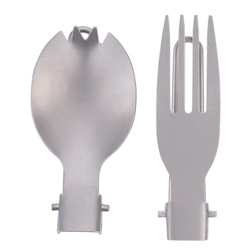 (Fork Spoon)Portable Folding Titanium Spork Fork Outdoor Camping Cutlery IP - Picture 5 of 12