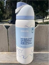 Owala 32 oz Insulated Stainless Steel Water Bottle With Straw- Blue Bow Tie
