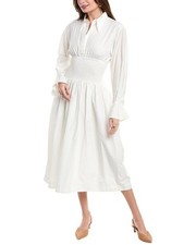 Faithfull The Brand Cervo Silk-Blend Midi Dress Women's White 4