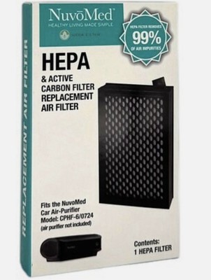 NuvoMed Vehicle Replacement HEPA Filter CAF-12/0807 Fits CPHF-6 Car Air Purifier