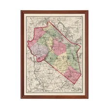 Old Map of Belknap County, NH 1877 - Vintage New Hampshire A
