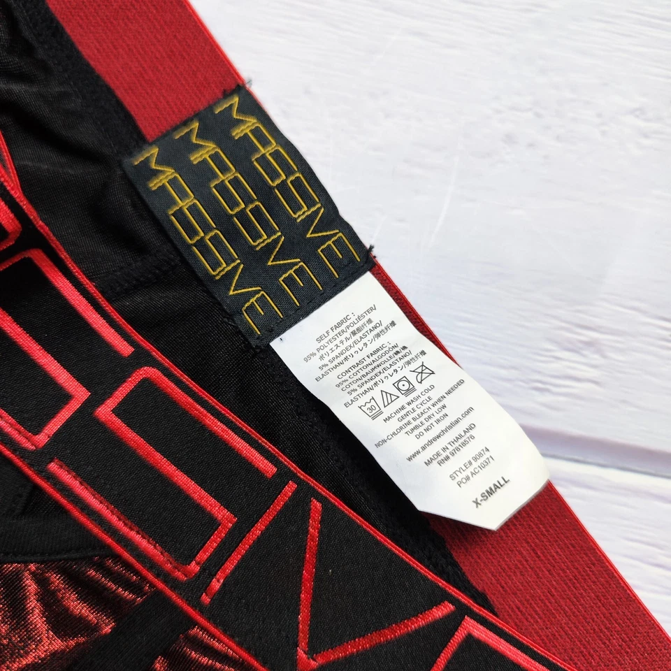 Andrew Christian Sexy Ropa Interior Calzoncillo Boxer Calzoncillo, Rojo, X-Pequeño Foto 2 de 4