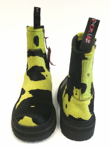 Stivali Camper Lab Eki da uomo stampa mucca capelli di vitello zip verde nero taglia 42/US 9 - Foto 2 di 5