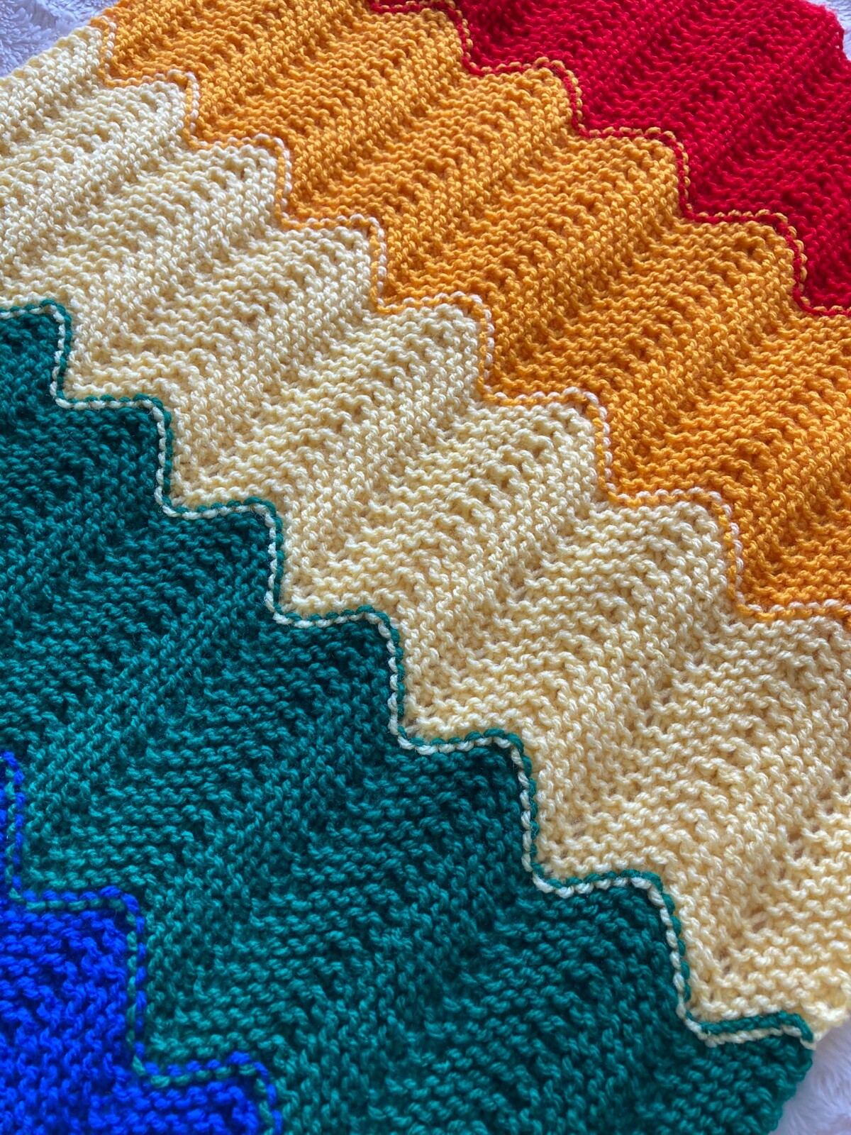 Knitting pattern Rainbow Baby Blanket Paper Copy Easy Knit eBay