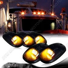 5pcs Smoked Lens Cab Roof Marker Amber Led Roof Top Truck Running Driving Light