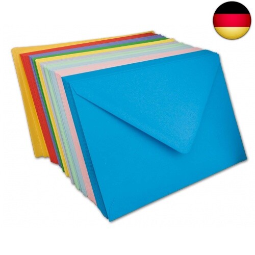 100 Bunt Briefumschläge Paket DIN C5-100 g/m² Kuverts Ohne Fenster 16,2 x 22,9 c - Bild 2 von 6