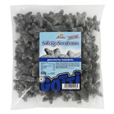 (10,75 EUR/kg) Rexim Salzige Seesterne 650g gez. Salz Lakritz Stark