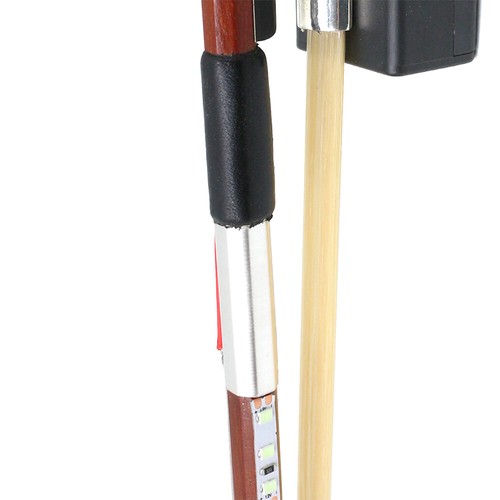 Blue LED Light Violin Bow 4/4 Brazilwood Violin Bow Ebony Frog Balance - Picture 8 of 12