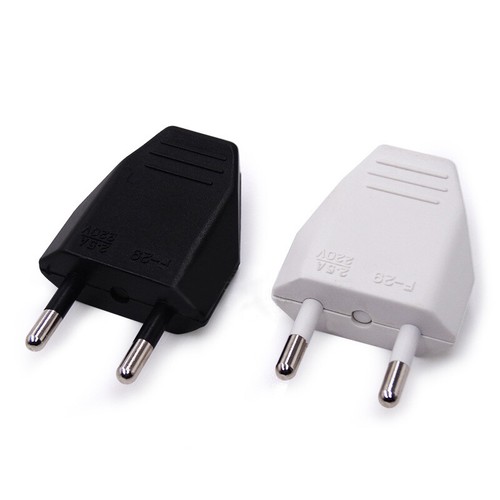 2 Pin EU European US Male Plug AC Electrical Socket Adapter 250V Replacement _ou - Afbeelding 7 van 14