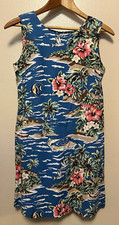 Vtg Hilo Hattie Sleeveless Midi Dress Floral Tropical Hawaii Islands Women Sz 10