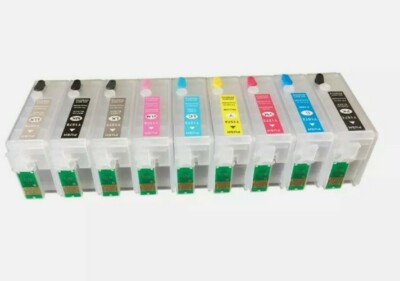 Refillable Ink Cartridges T157 for Stylus Photo R3000 Printer T1571-9 NON-OEM 
