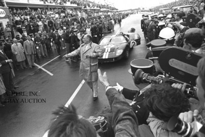 Ford GT40   McLaren & Amon   winners 24 Hours Le Mans 1966 - photograph