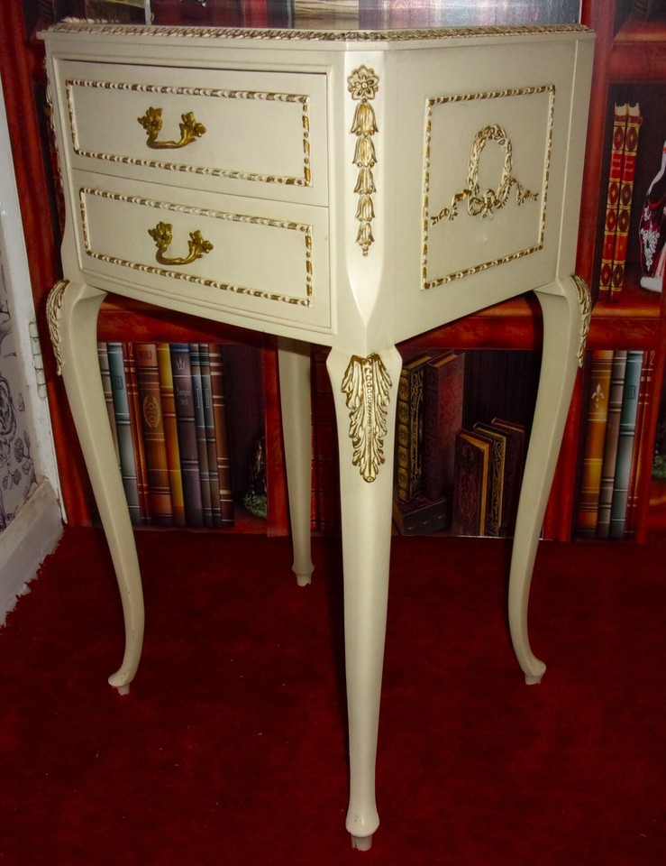 Vintage Bedside Table Drawers French Louis style Baroque Ornate