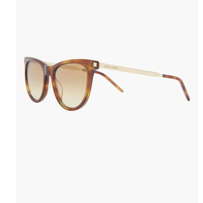 Saint Laurent 54 mm occhiali da sole occhio di gatto marrone Havana