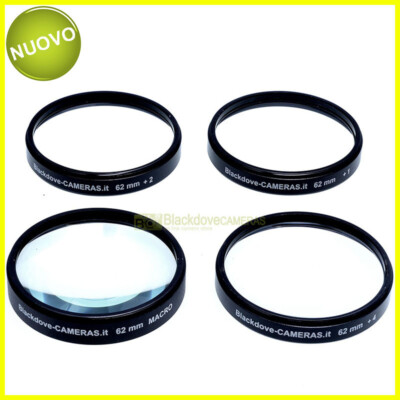 62mm. kit 4 additional +1 +2 +4 +10 diopters Blackdove-cameras. Close-up set.