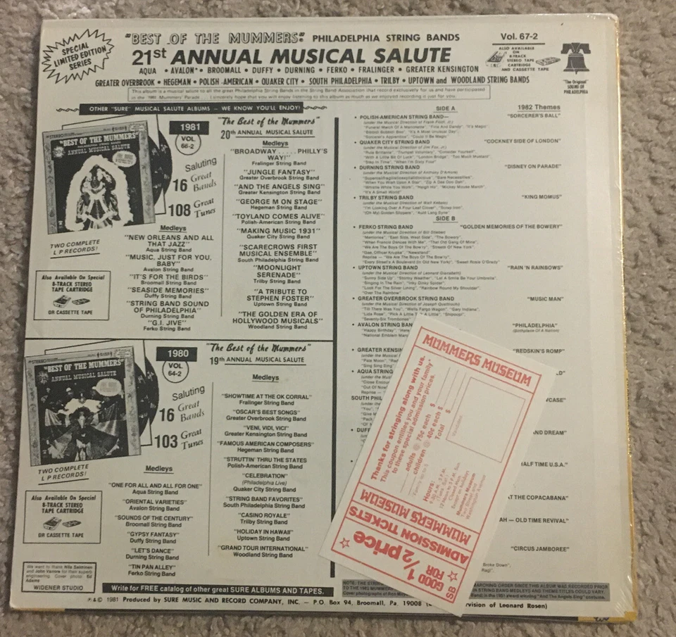 Sealed! Best of the Mummers Philadelphia String Bands 21st Annual Musical Salute - Image 2 of 2