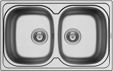 PYRAMIS Lavello cucina 2 Vasche Incasso 79 cm Acciaio Inox 100132830 Sparta 2B