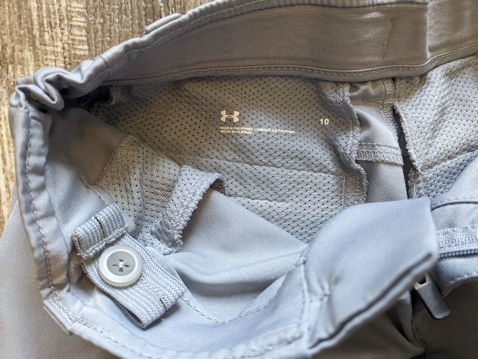 Under Armour Talla 10 Niños Gris Vestido Pantalones Cintura Ajustable Golf Foto 4 de 4