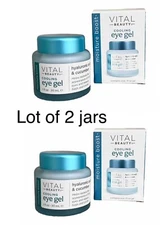 2 Jars Of Vital Beauty Cooling Eye Gel Tired Eyes/Reduce Bags & Circles 1 Oz