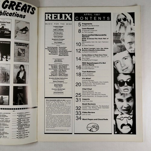 Relix Magazine San Francisco Memorabilia Issue Vol 8 #2 April 1981 Kroman Cover - Picture 3 of 3