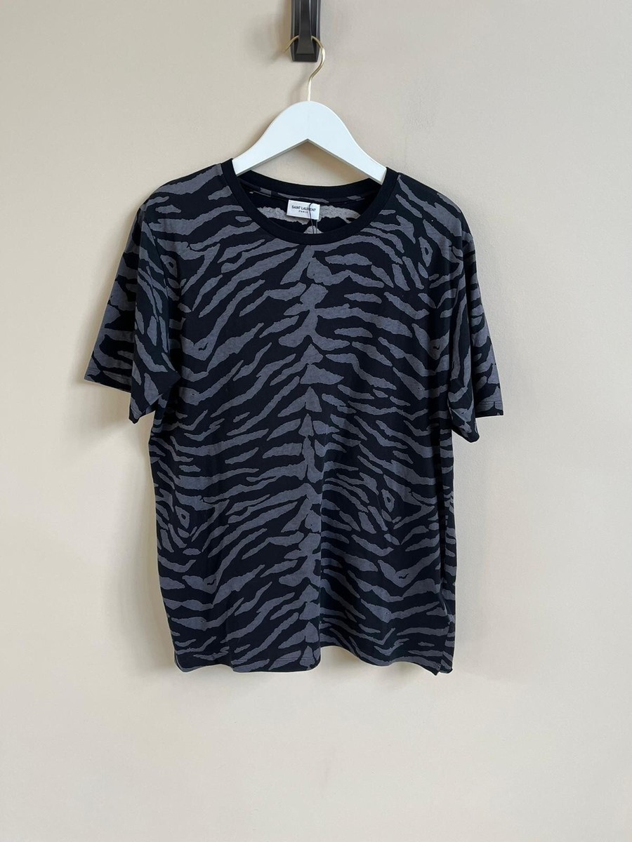 ぽ*ん様 【鑑定済】saint laurent paris ウールギャバジンスラ Saint Laurent Paris , Zebra Tee, SS in Black / Grey , BNWT S | eBay