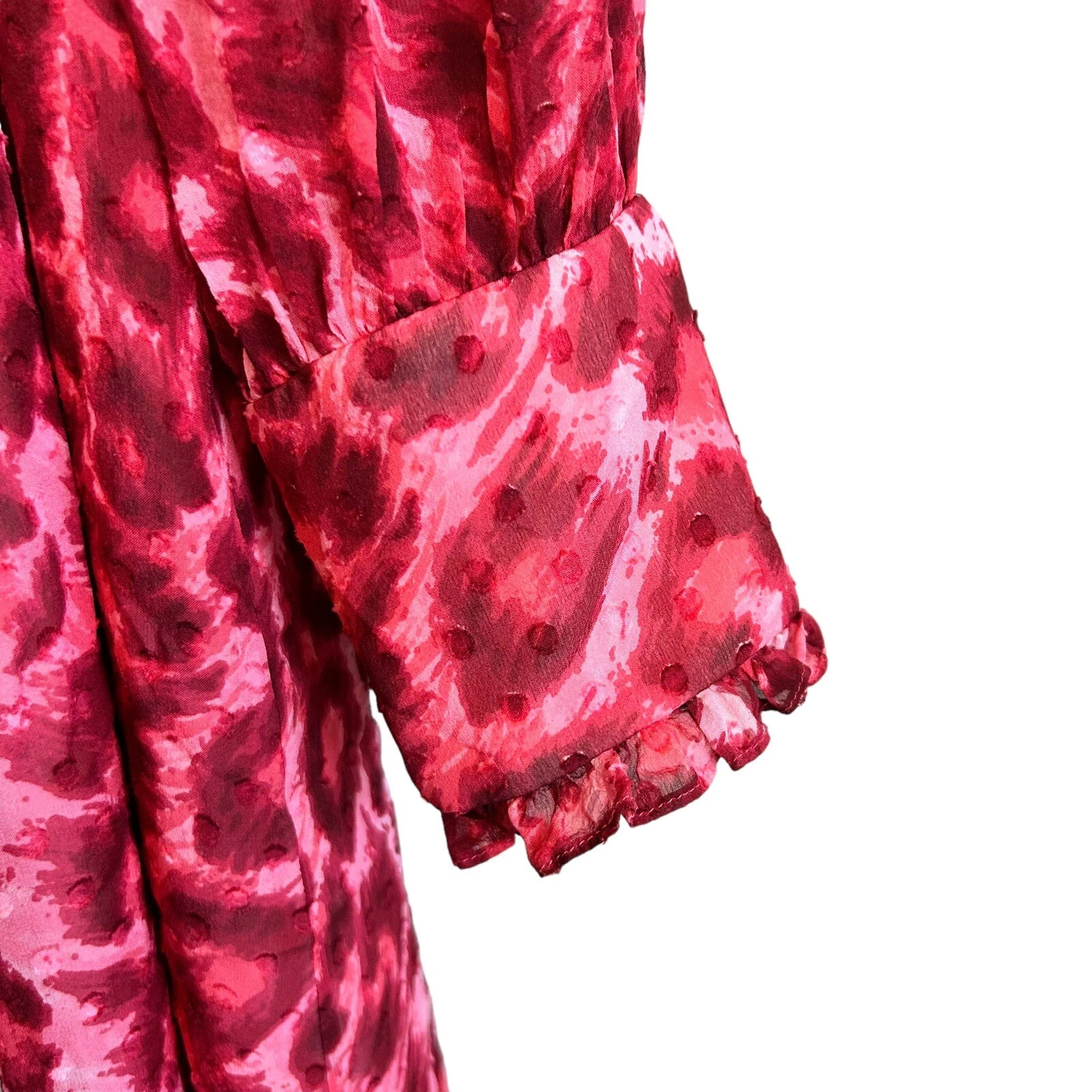 Abito midi Kate Spade New York donna 14 rosso rosa leopardato linea principale pantera seta