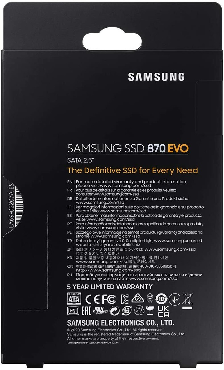Samsung 870 EVO 4TB , 2.5” SSD, SATA III 6Gb/s, MKX, MLC V-NAND