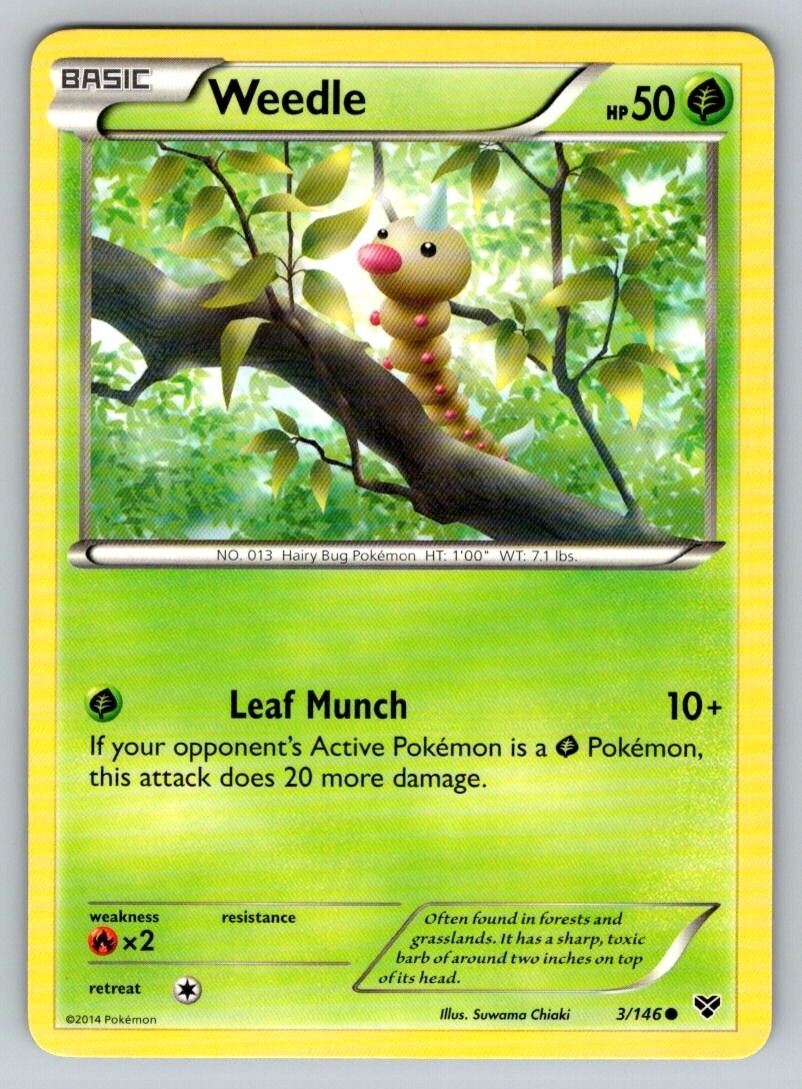 2014 Pokemon XY Base Set NM Weedle 3/146