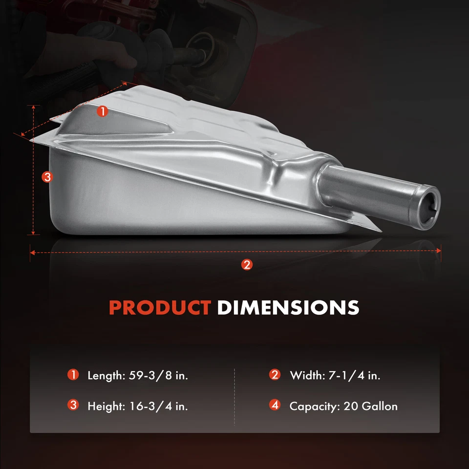 Tanque de combustible de 20 galones para camioneta Chevy C10 K10 C15 K15 C20 C1500 K1500 1967-1970 Foto 4 de 4