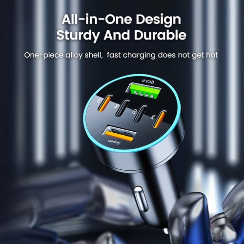 120W Super Fast Car Charger Adapter For iPhone 15 & Samsung S24 S23 FE S21 S20 - Picture 4 of 12
