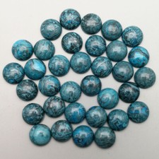 100pcs Natural Blue Crazy Agate 12mm Round Cab Cabochon for DIY Jewelry Making