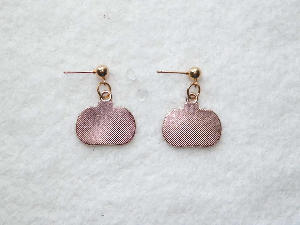 Brincos de ouro Jack O'Lantern esmalte pós gota abóbora Halloween - Imagem 4 de 4