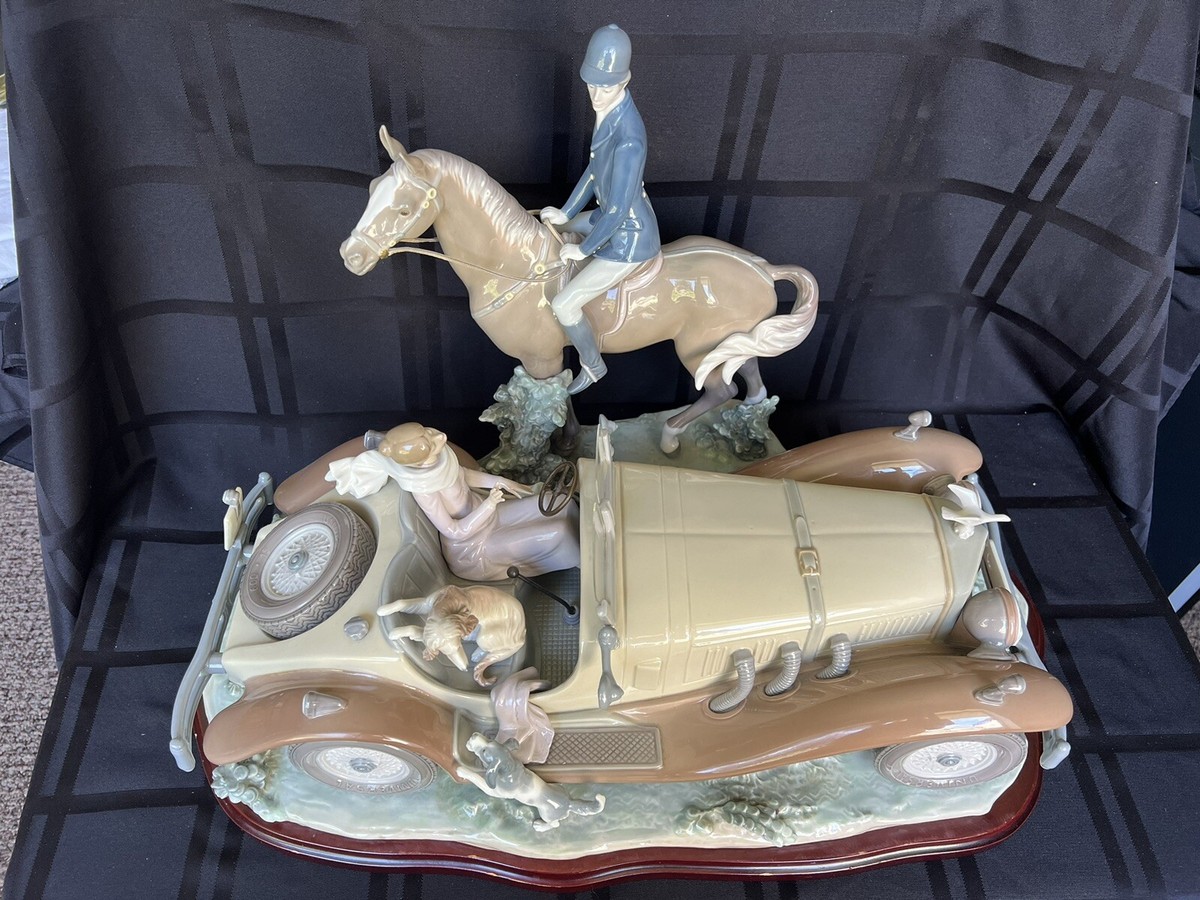 スポーツ LLADRO Lladro Figurine Jockey with Lass #5036 Race Horse Derby Day