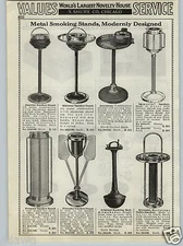 1937 PAPER AD 4 PG Ash Way Justrite Flexador Servador Rollodor Smoke Stand Tray
